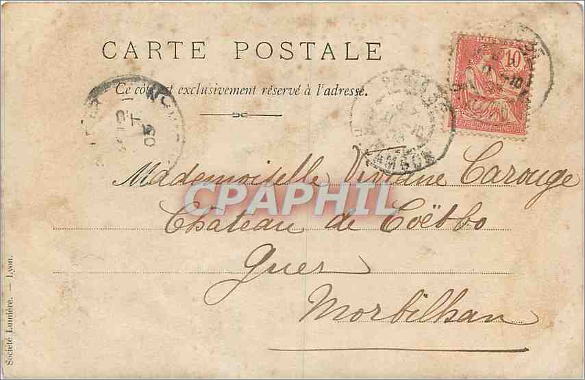 CARTE PHOTO Enfant Chien — Verso