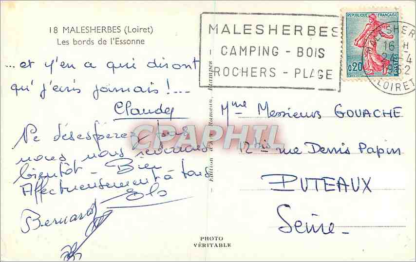 CPM Malesherbes Loiret Les Bords de l'Essonne  — Back