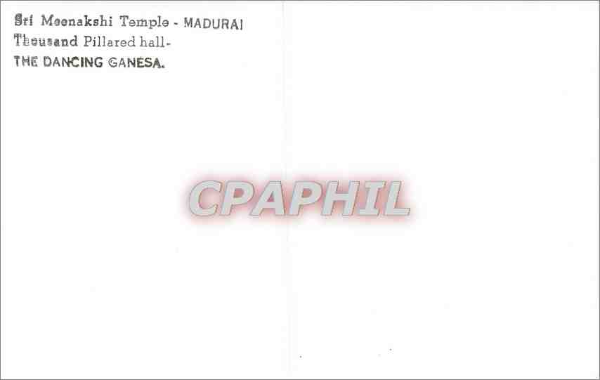 CPA Sri Meenakshi Temple Madurai  — Rückseite