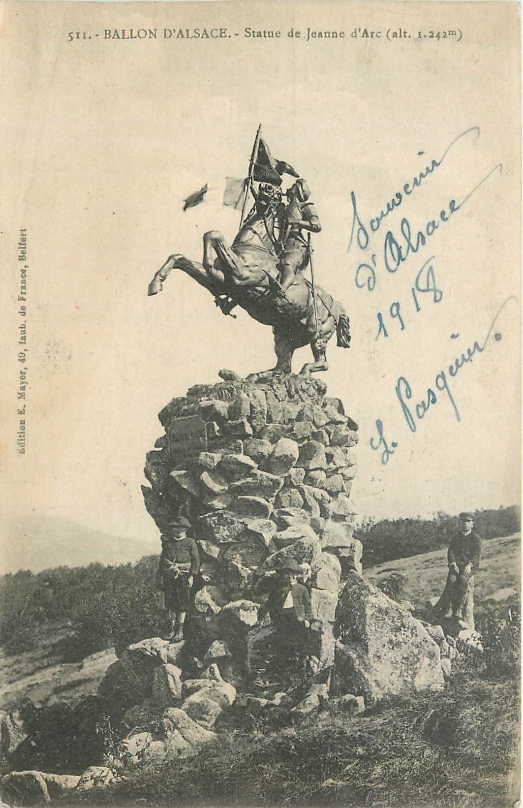 CPA Ballon d'Alsace Statue de Jeanne d'Arc 