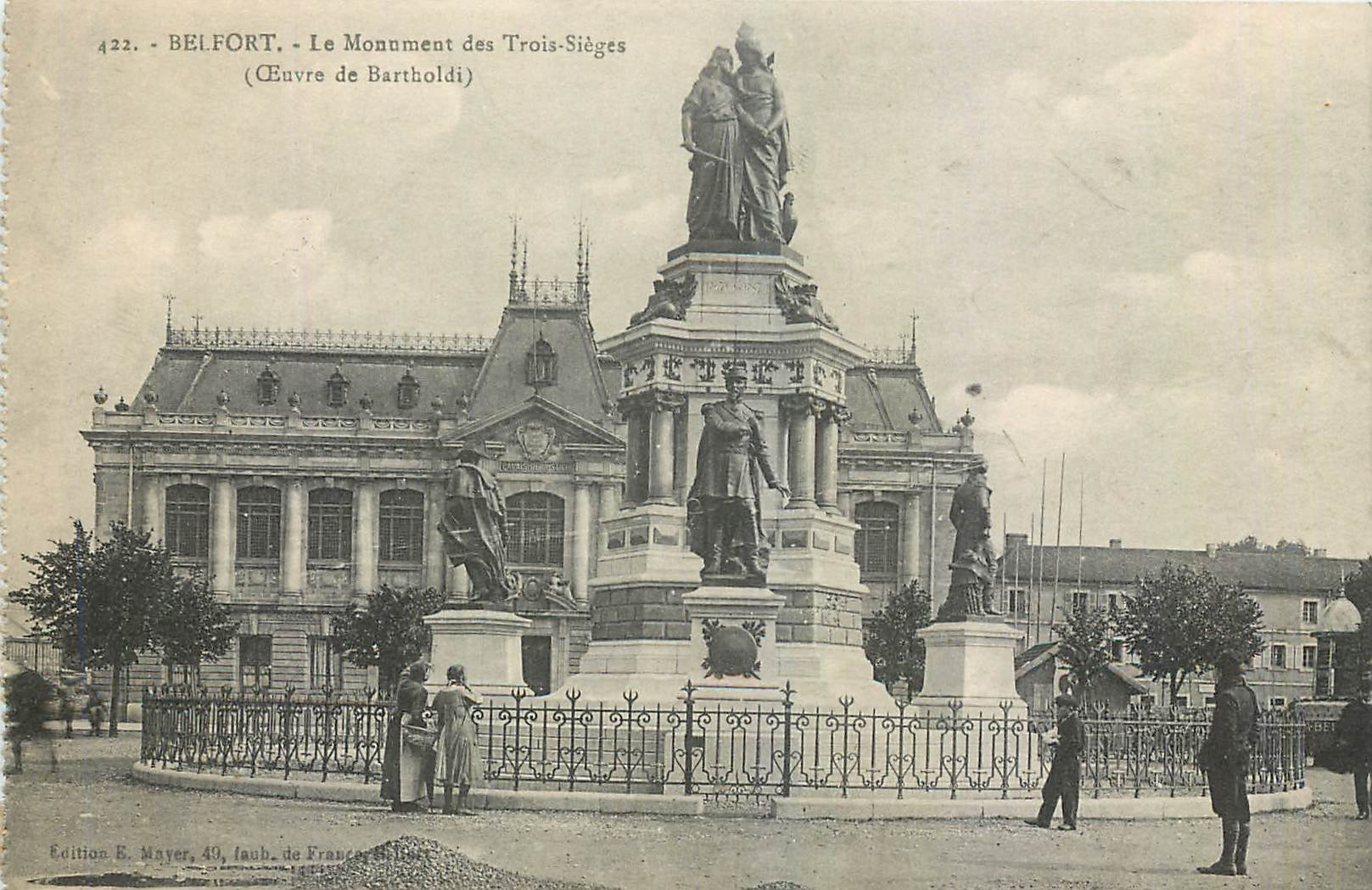 CPA Belfort Le Monument des Trois Sieges 