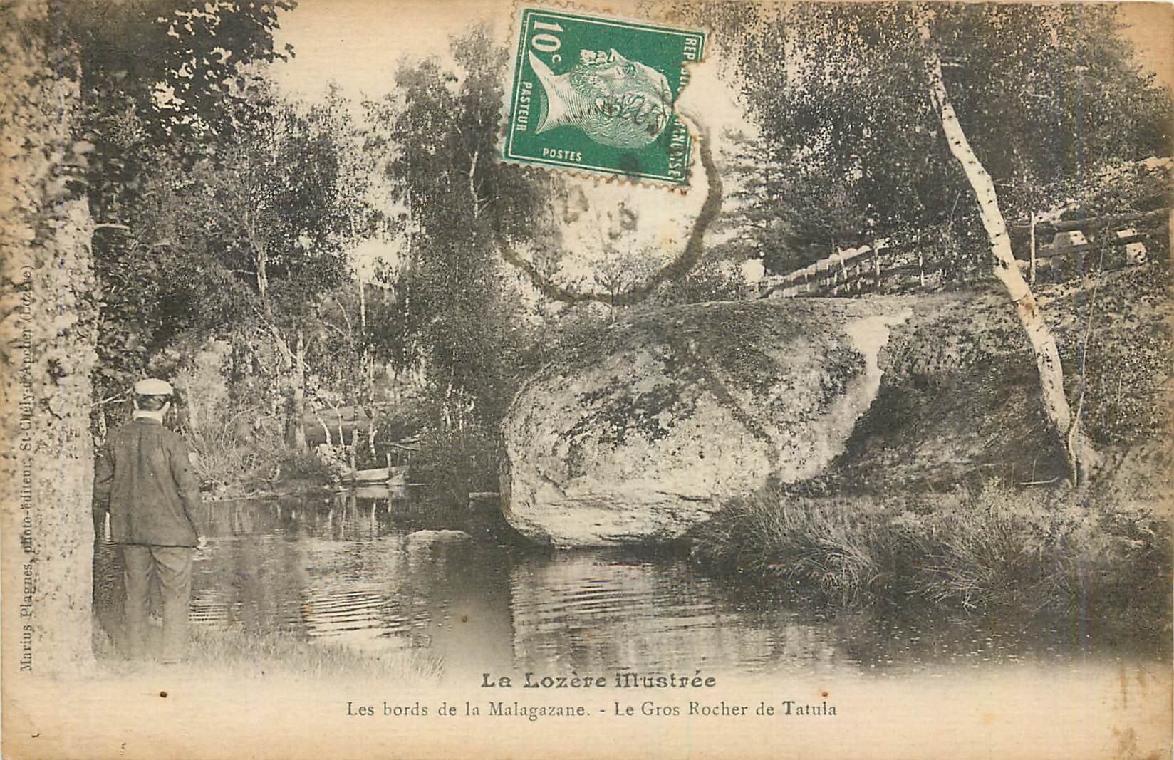 CPA La Lozere Les Bords de la Malagazane Le Gros Rocher de Tatula 