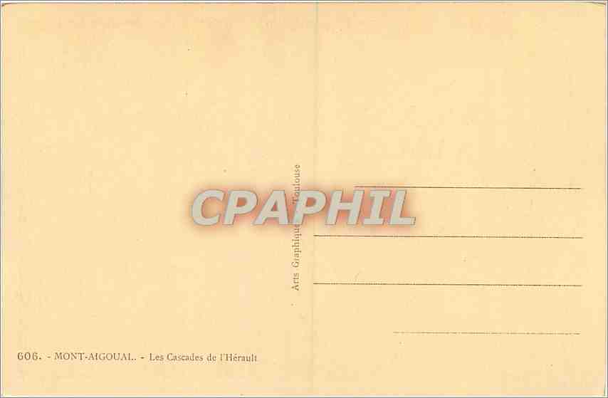 CPA Mont Aigoual Les Cascades de l'Herault  — Rückseite