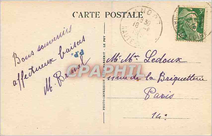 CPA Langogne Lozere La Vallee du Longouyron Cascade des Martinets  — Rückseite