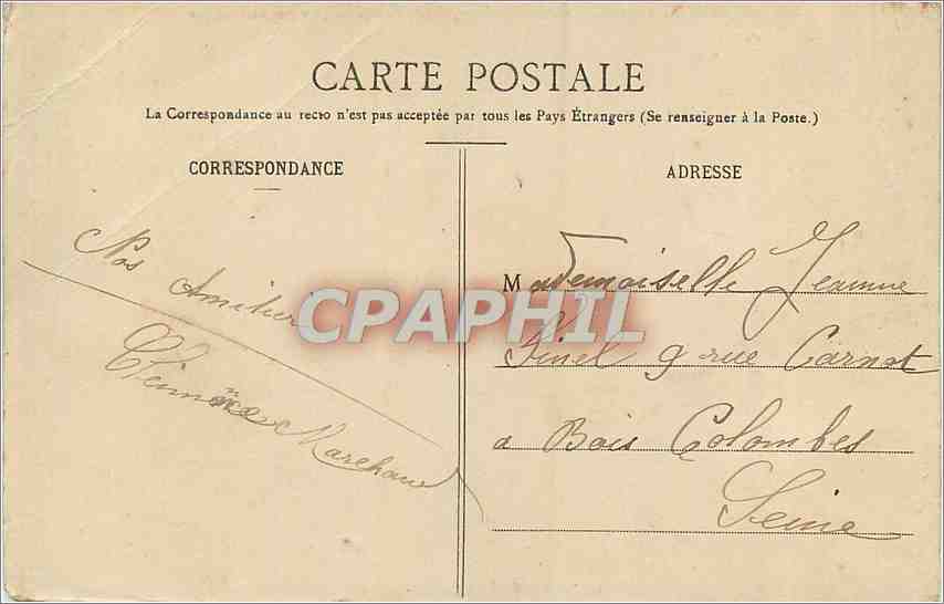 CPA Legende des Deux Amants d'Apres les gravures de l'Epoque Mort d'Edmond et de Caliste — Rückseite