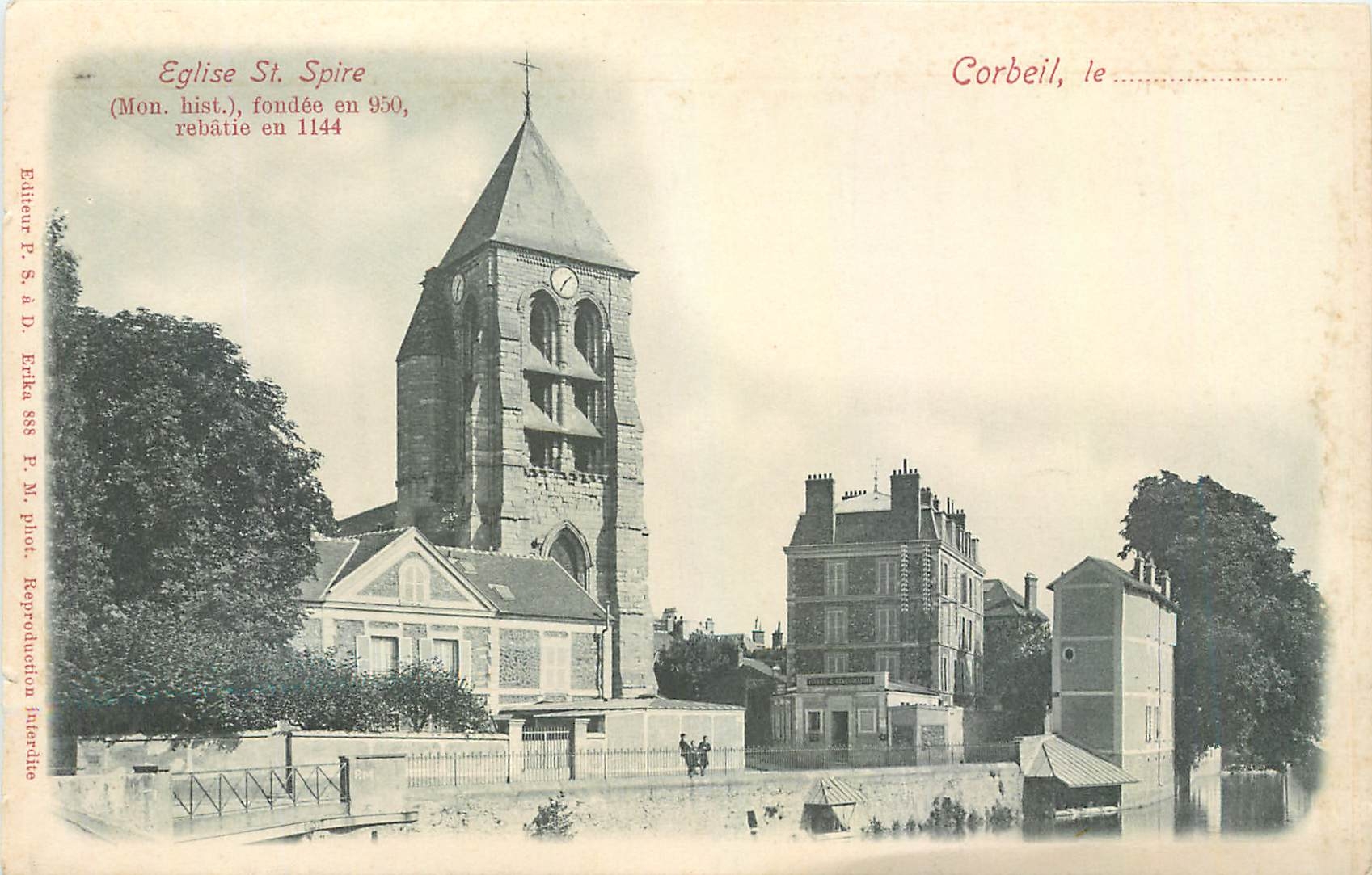 CPA Eglise St Spire Mon hist Corbeil 