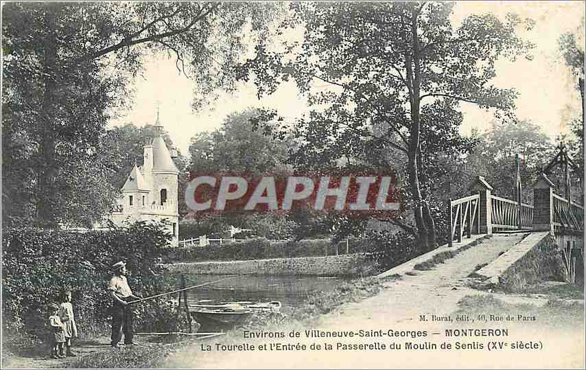 CPA Environs de Villeneuve Saint Georges Montgeron Pecheur Peche
