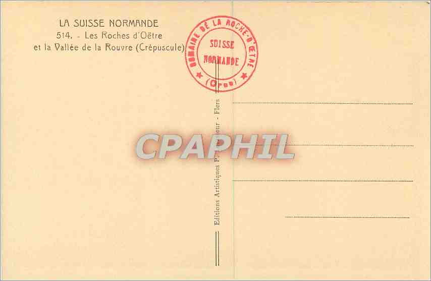 CPA Les Roches d'Oetre et la Vallee de la Rouvre  — Rückseite
