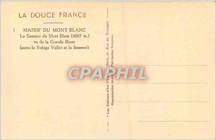 CPA Massif du Mont Blanc Le Sommet du Mont Blanc vu de la Grande Bosse  — Verso