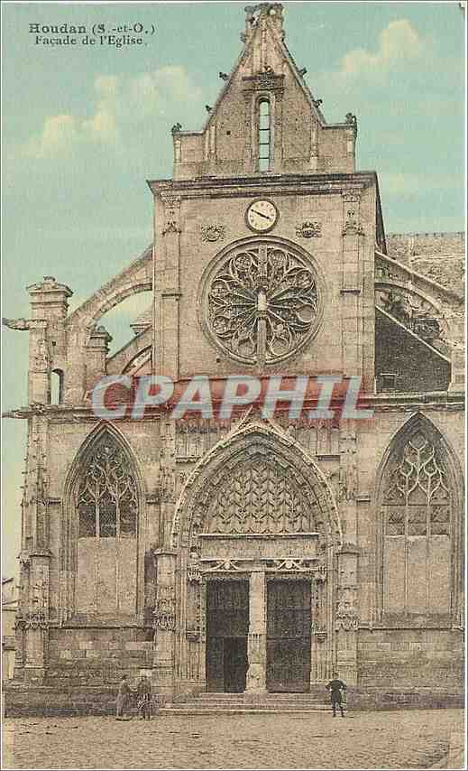 CPA Houdan S et O Facade de l'Eglise 