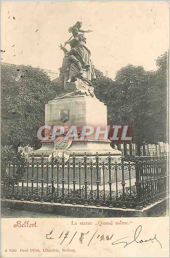 CPA Belfort La Statue Quand meme 