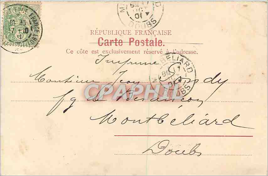 CPA Belfort La Statue Quand meme  — Verso
