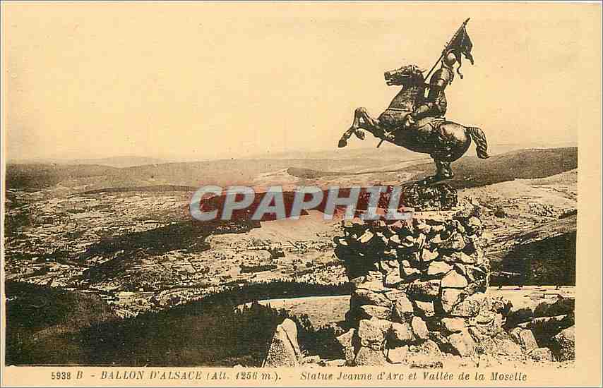 CPA Ballon d'Alsace Statue Jeanne d'Arc et Vallee de la Moselle 