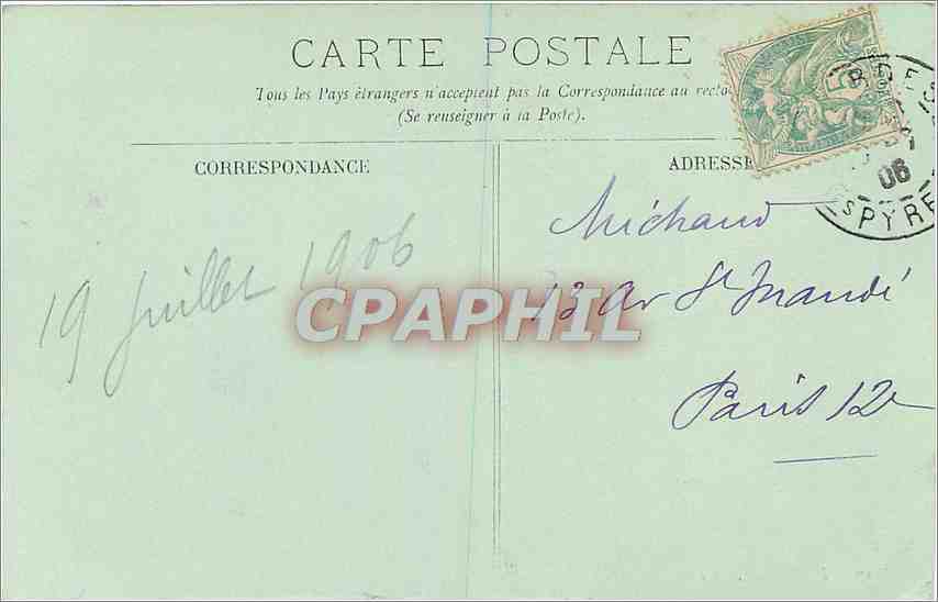 CPA Lourdes Le Chateau et les Montagnes  — Verso