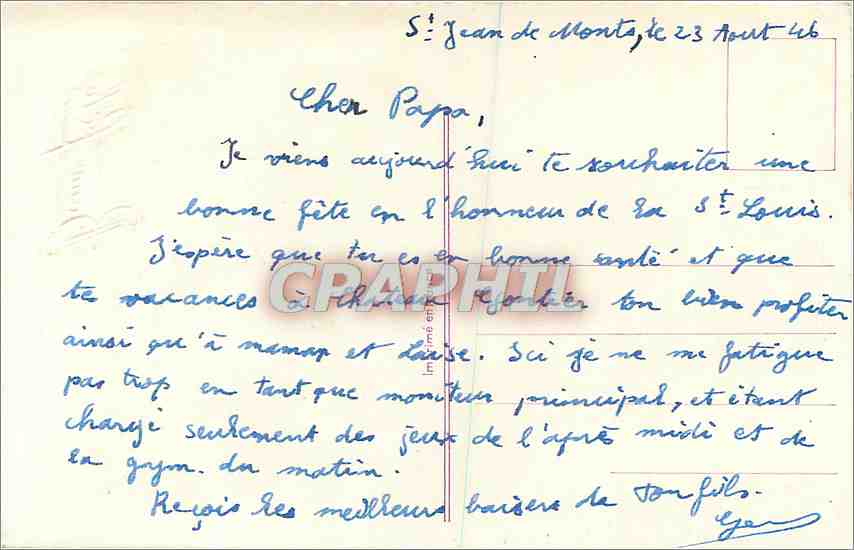 CPA Bonne Fete Fleurs — Verso