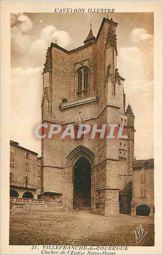 CPA Villefranche de Rouergue Clocher de l'Eglise Notre Dame 