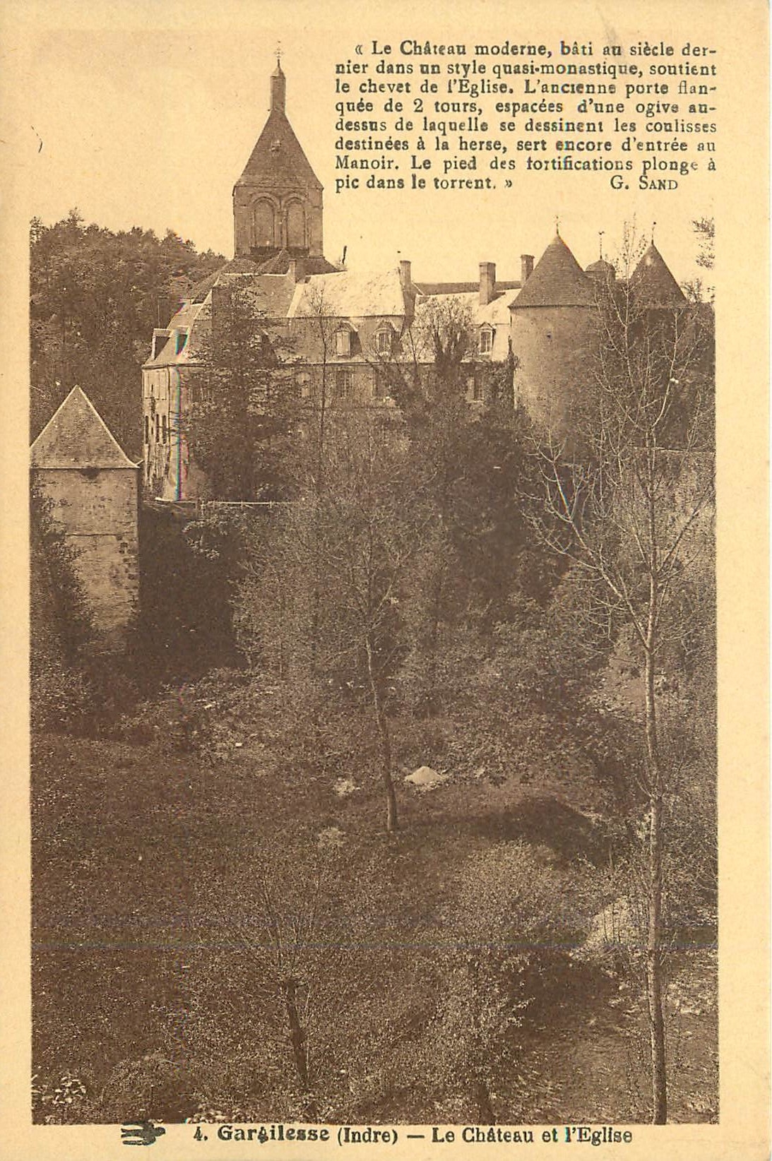 CPA Garailesse Indre Le Chateau et l'Eglise 