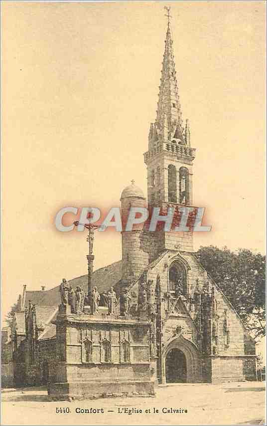 CPA Confort L'Eglise et le Calvaire 