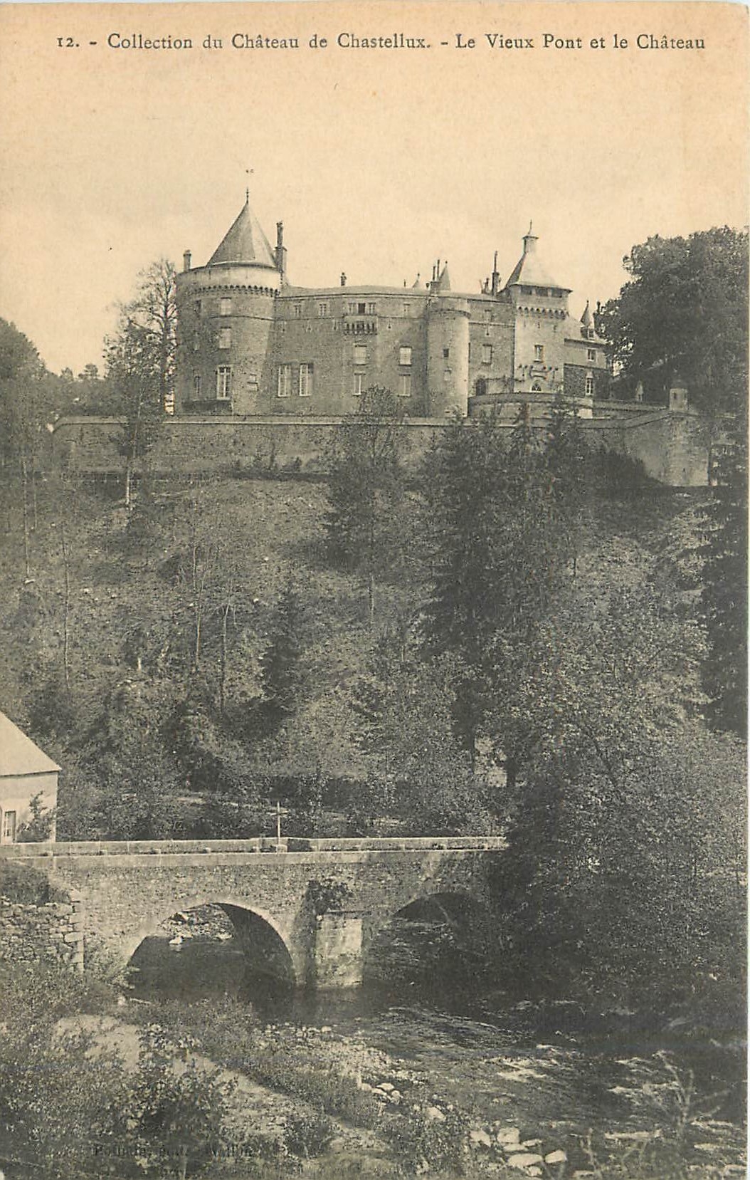 CPA Collection du Chateau de Chastellux Le Vieux Pont et le Chateau 