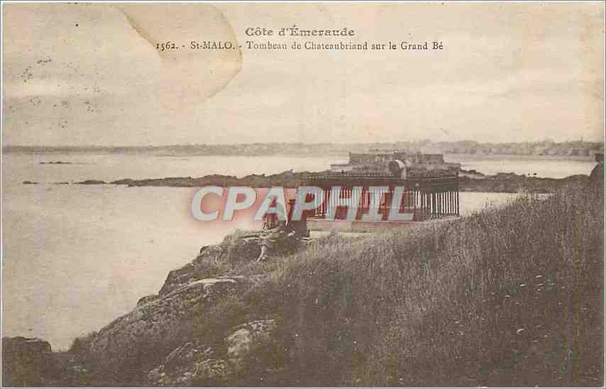 Côte d'Émeraude — Tombeau de Chateaubriand sur le Grand Bé — Éditeur : Laurent-Nel, Rennes