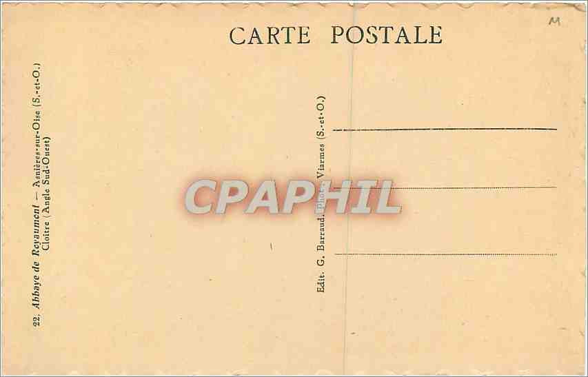 CPA Abbaye de Royaument Asnieres sur Oise S et O  — Back