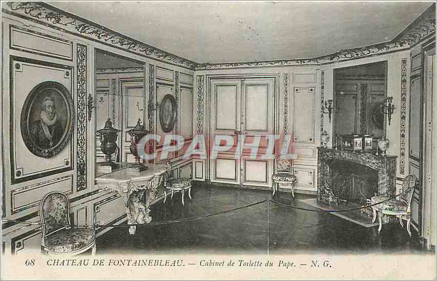 Château de Fontainebleau — Cabinet de Toilette du Pape — N.G.