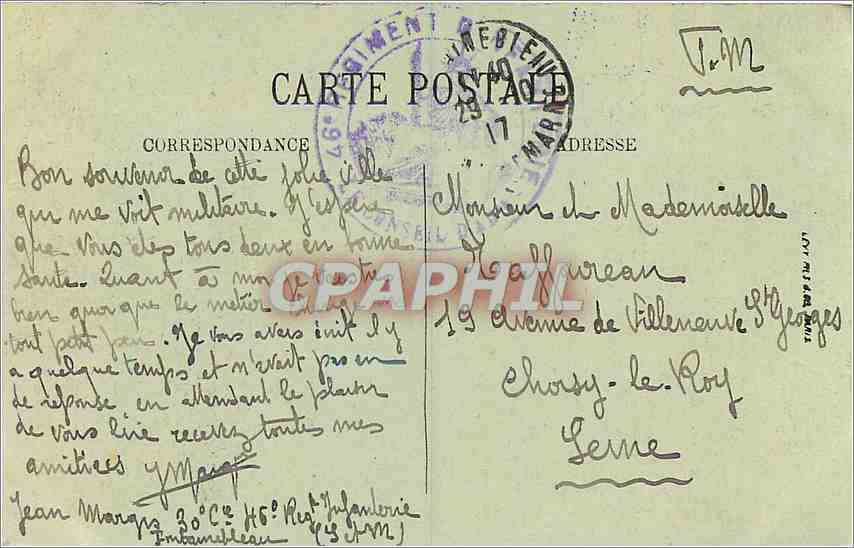 Château de Fontainebleau — Cabinet de Toilette du Pape — N.G. — Verso