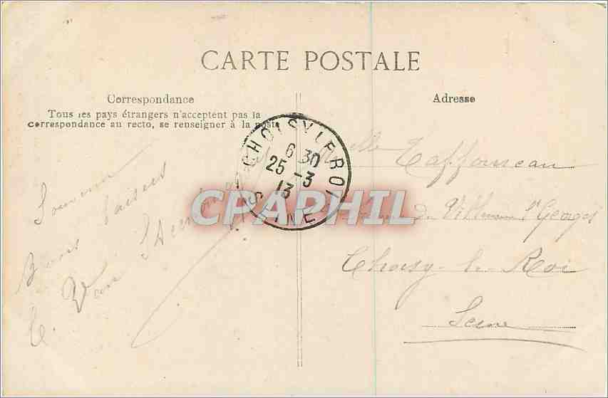 Berceau du Roi de Rome — Palais de Fontainebleau — Éditeur B.D. n°267 — Verso