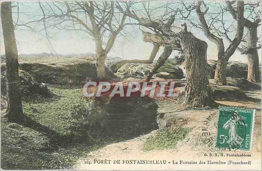 Foresta di Fontainebleau — La Fontaine des Hermites — G.B.N.G. Fontainebleau n°104