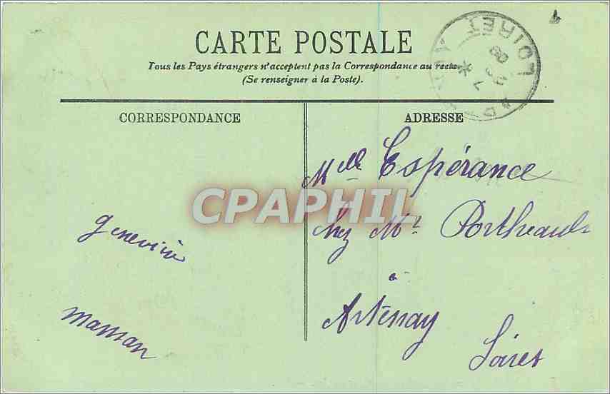 CPA Lourdes Vue generale et le Pic du Jer  — Verso
