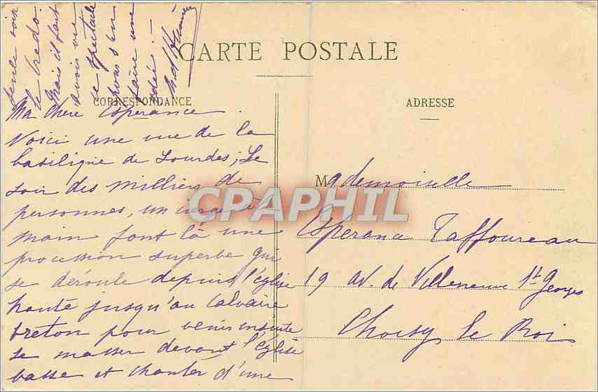 CPA Lourdes St Michel Le Calvaire Breton La Basilique  — Verso