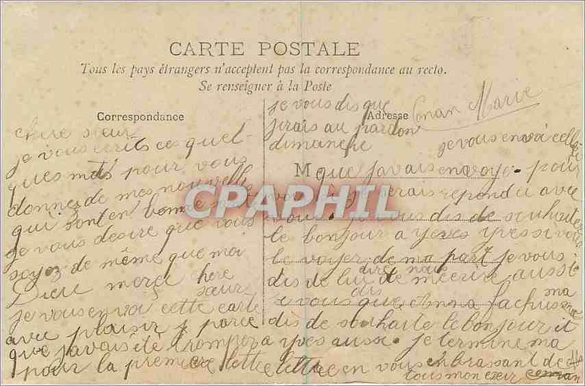 CPA Femme — Verso