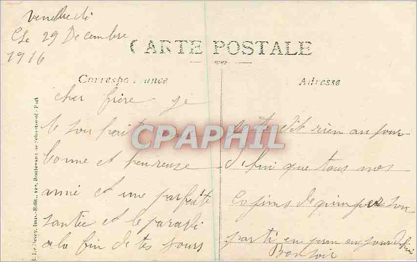 Soldat und Frau — Frohe Weihnachten — Visé Paris n°2610/2 — Rückseite