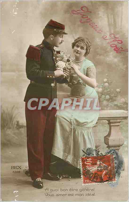Soldat et femme — Noël — REX 4392