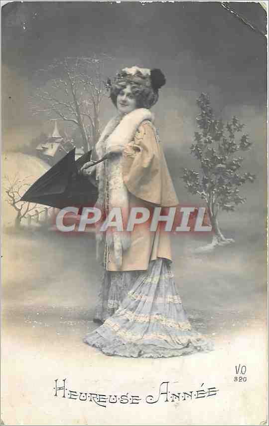 CPA Heureuse Annee Femme