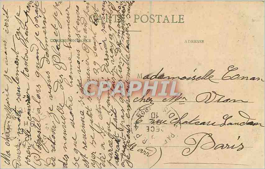 CPA Quimper Le Mont Frugy  — Rückseite