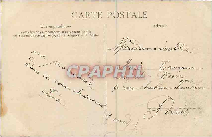 CPA Environs de Quimper Au Stangala Chemin creux  — Rückseite