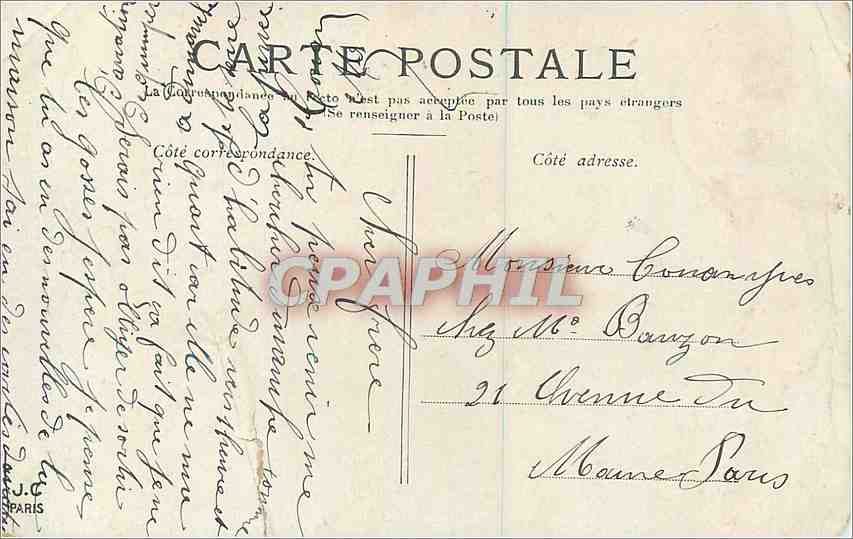 CPA Paris l'Arc de Triomphe des Tuileries  — Rückseite