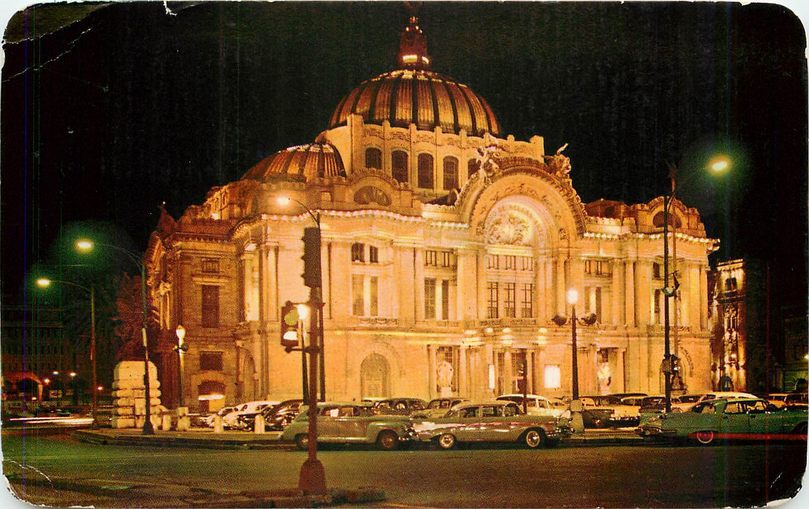 CPM Vista Nocturna del Palacio de la Bellas Artes 