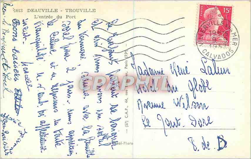 Deauville - Trouville — L'entrée du Port — C.A.P. (57) Paris — Achterkant