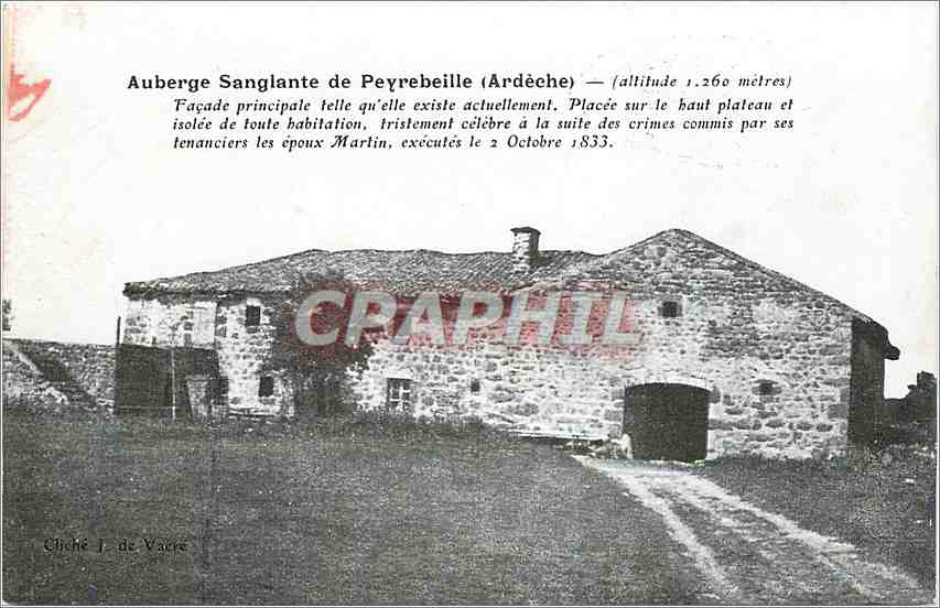 CPA Auberge Sanglante de Peyrebeille Ardeche 