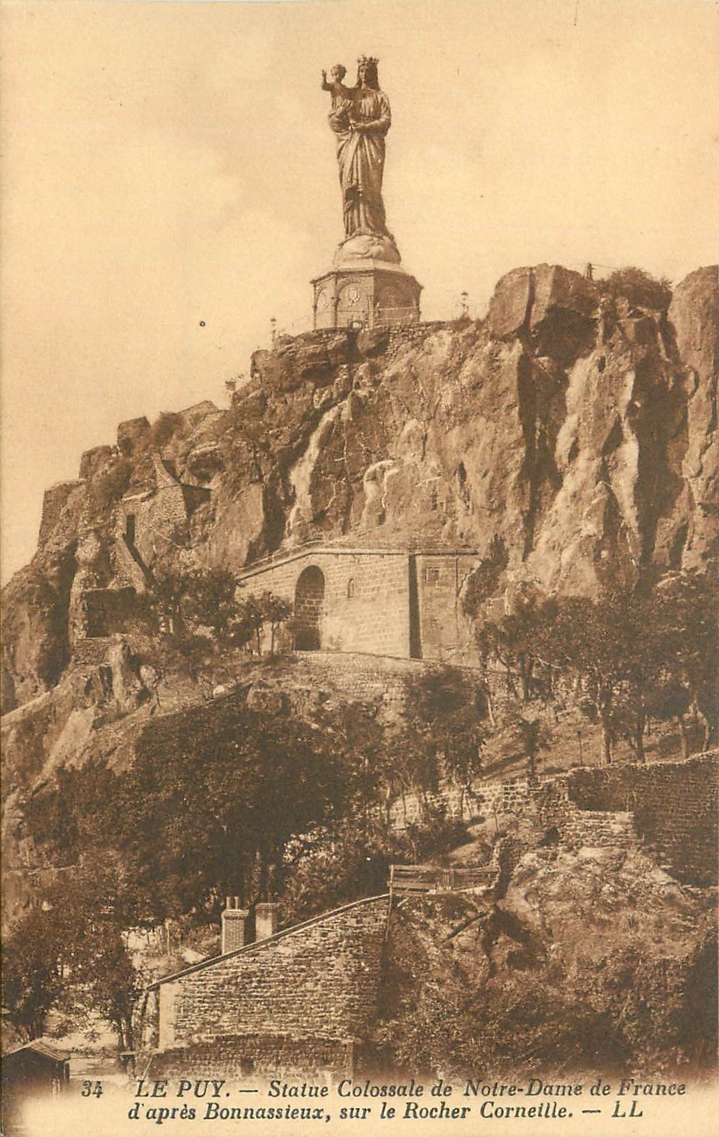 Le Puy — Statue Colossale de Notre-Dame de France sur le Rocher Cornette — LL
