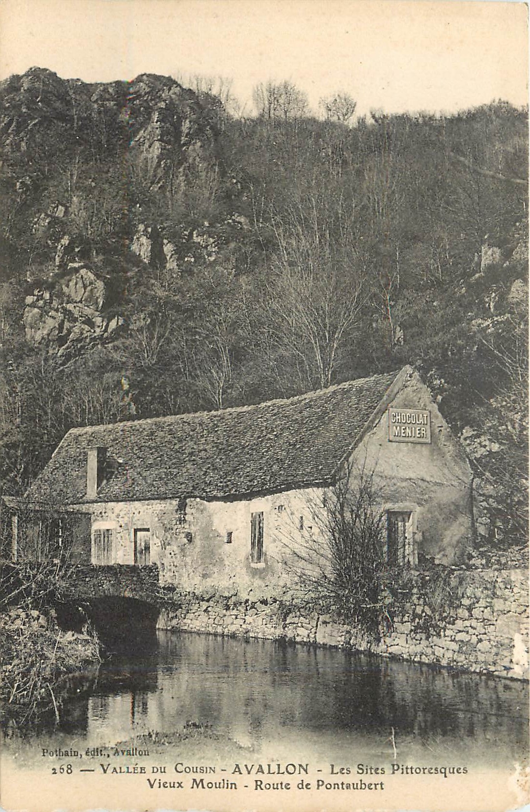 Vallée du Cousin - Avallon - Les Sites Pittoresques — Vieux Moulin - Route de Pontaubert — Pothain, éditeur, n°258