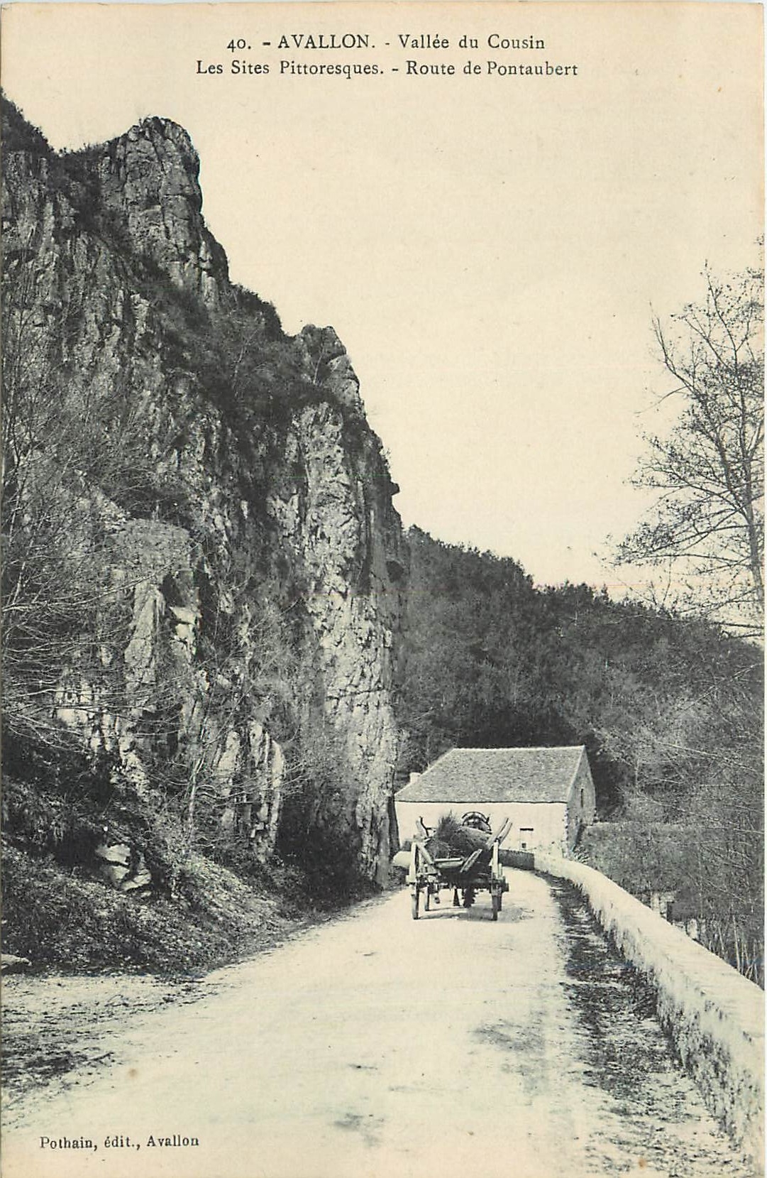 Avallon - Vallée du Cousin - Les Sites Pittoresques - Route de Pontaubert — Pothain, édit., Avallon, n°40