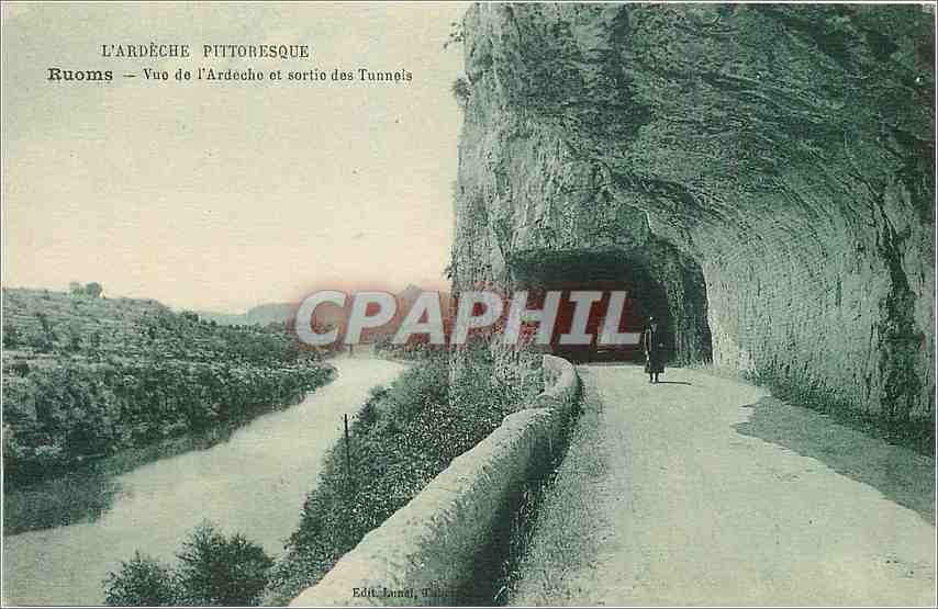 CPA Ruoms Vue de l'Ardeche et Sortie des Tunnels 