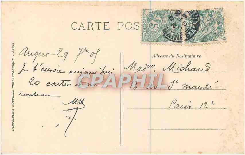 CPA Angers Tour de la Haute Chaine et la Maine  — Rückseite