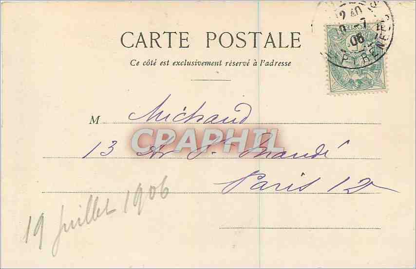 CPA Lourdes Le Rosaire  — Verso