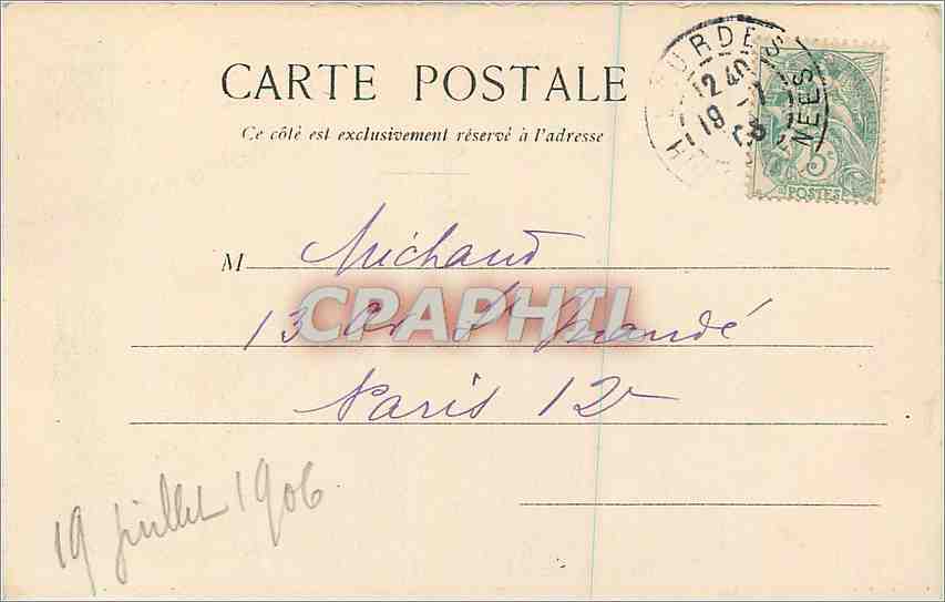 CPA Lourdes Portail du Rosaire  — Verso