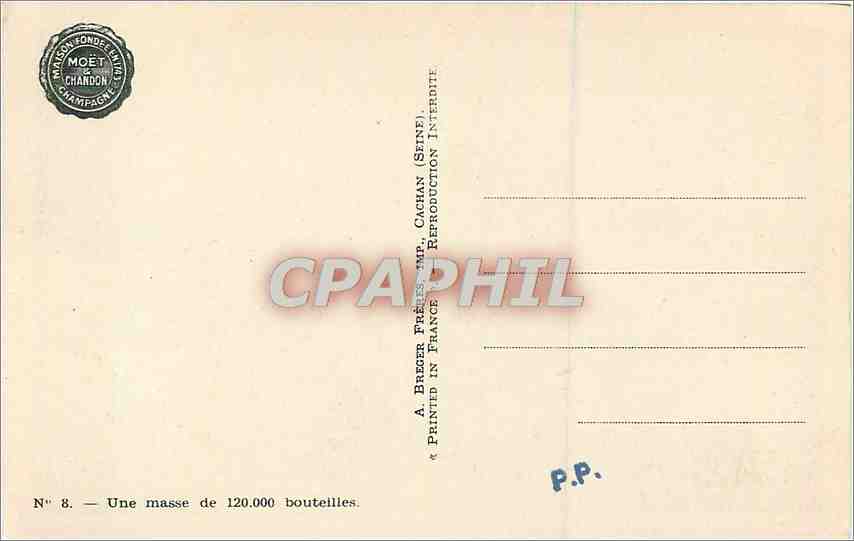 CPA Champagne Moet et Chandon Une masse — Rückseite