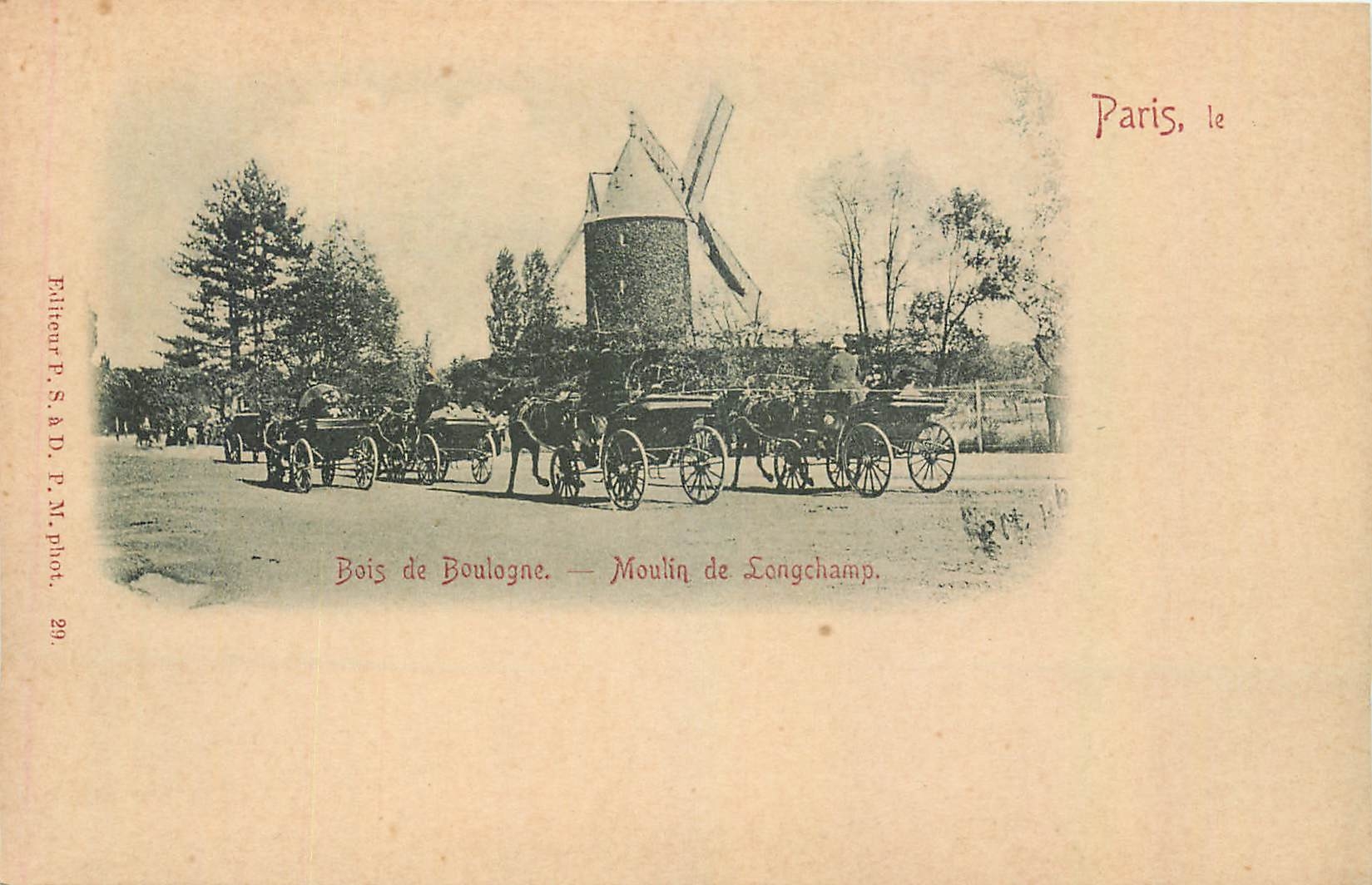 Bois de Boulogne — Moulin de Longchamp — Éditeur P. S. A. D. P. M. phot. 29